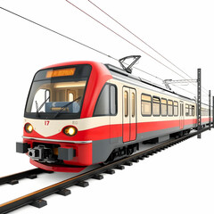 Fototapeta premium an electric train isolated on the white background