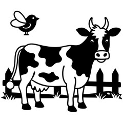 black and white cow