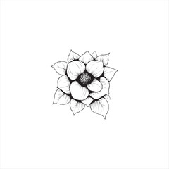 Black silhouette vector illustration of a flower