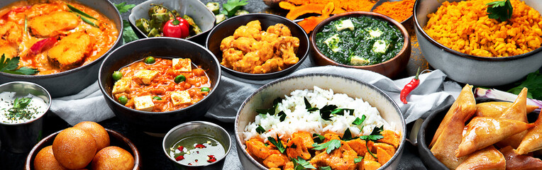 Assorted indian food.