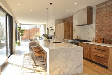 Modern kitchen design contemporary home interior bright space stylish concept