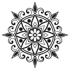 BLACK COLOUR MANDALA DESIGN