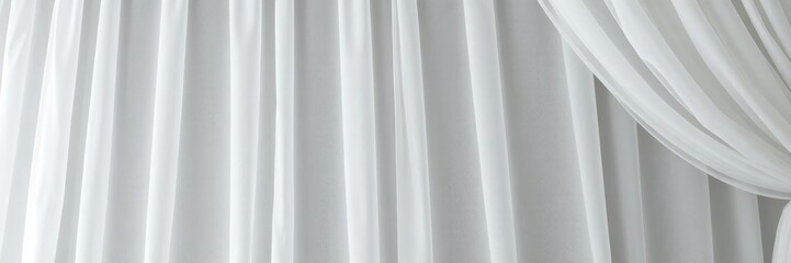 Obraz premium White sheer curtain hanging gracefully as a background, backdrop, curtain, home