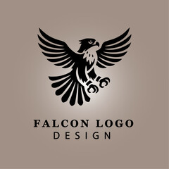 Fototapeta premium Dynamic Eagle Silhouette Logo Design with Circular Frame, Representing Strength and Freedom, Perfect for Branding and Graphic Design Projects 