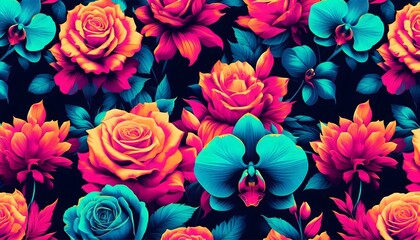 Vibrant Floral Fantasy, GENERATIVE AI	