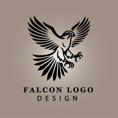 Fototapeta premium Dynamic Eagle Silhouette Logo Design with Circular Frame, Representing Strength and Freedom, Perfect for Branding and Graphic Design Projects 