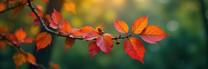 Obraz premium Copperleaf plant with colorful leaves on tree branch, tree branches, copperleaf