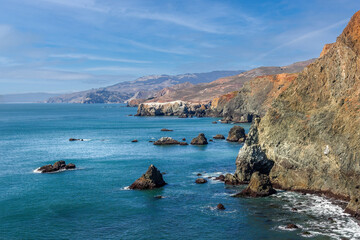 The Pacific Coast seen from the Point Bonita lighthouse