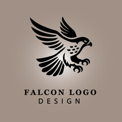 Obraz premium Dynamic Eagle Silhouette Logo Design with Circular Frame, Representing Strength and Freedom, Perfect for Branding and Graphic Design Projects 