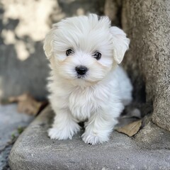 portrait of a white dog