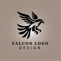 Obraz premium Dynamic Eagle Silhouette Logo Design with Circular Frame, Representing Strength and Freedom, Perfect for Branding and Graphic Design Projects 