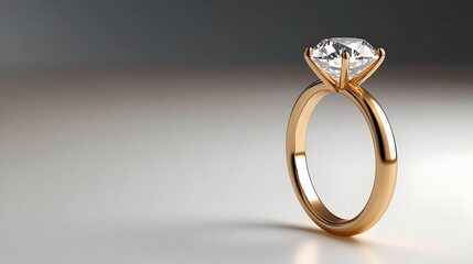 Elegant gold ring featuring a stunning diamond, perfect for capturing moments of love and commitment.