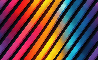 Obraz premium Seamless vibrant diagonal gradient stripes pattern with colorful glossy texture 