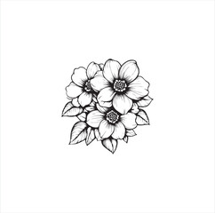 Black silhouette vector illustration of a flower