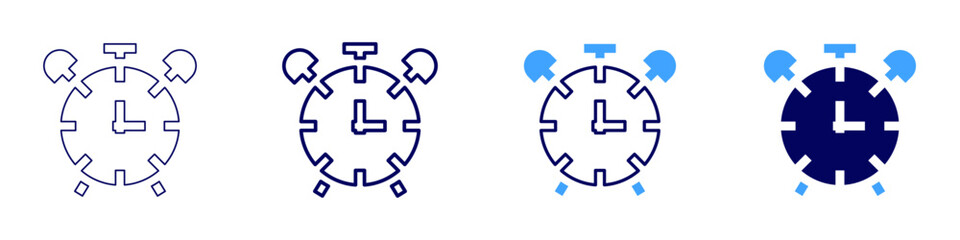 Obraz premium Timer instructions icon in 4 different styles. Thin Line, Line, Bold, and Bold Line. Duotone style. Editable stroke