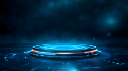 Futuristic digital interface with glowing blue light effects, ideal for tech concept visuals.