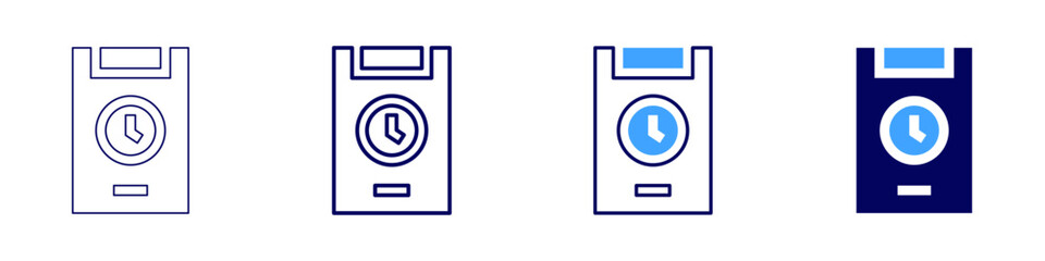 Timer support icon in 4 different styles. Thin Line, Line, Bold, and Bold Line. Duotone style. Editable stroke