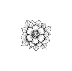 Black silhouette vector illustration of a flower
