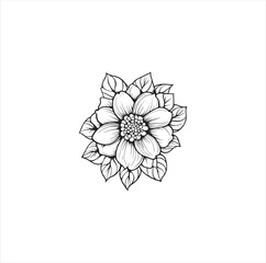 Black silhouette vector illustration of a flower