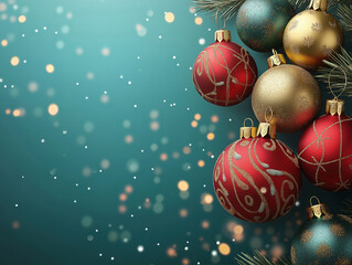 Abstract Christmas Bauble Header with Modern Geometric Style