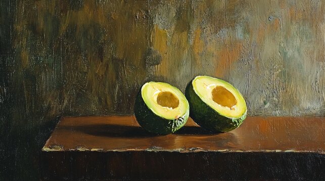 Avocado on a brown table