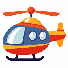  Cartoon transport helicopter.Suitable for children's books, sticker,t shirt design, mascot, logo. Children's picture. Vector illustration
