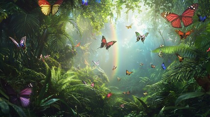 butterflies in a garden