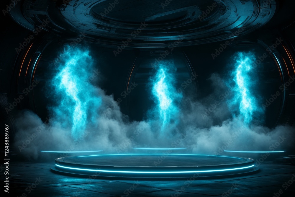Poster a mystical time portal showing glimpses of different historical eras floating in the air