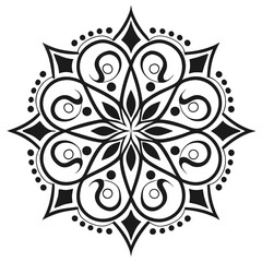 Black colour mandala design