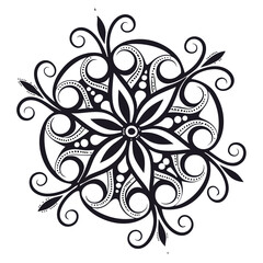 Black colour mandala design