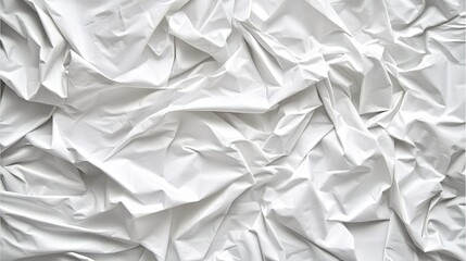 Obraz premium Wrinkled white paper texture laying on a flat surface creates an interesting visual pattern and depth suitable for backgrounds or designs