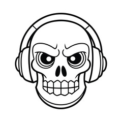 vector skull with headphones