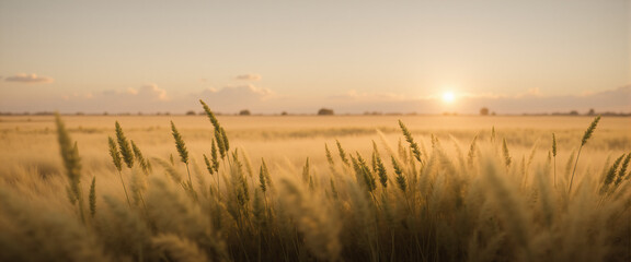 Fototapeta premium A landscape photograph of wild grass growing in a open field