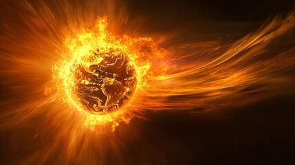 earth and sun amazing view