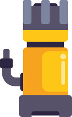 Fototapeta premium Yellow electric water pump with pipe increasing pressure of water in house or apartment