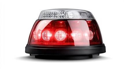 Emergency vehicle light bar with red flashing lights designed for alert and safety in urban environments during nighttime operations