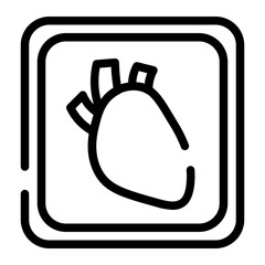 heart cut line icon