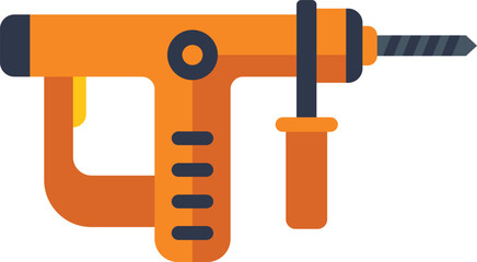 Rotary hammer drill, perfect for illustrating construction, diy, or home improvement concepts