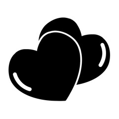 two hearts glyph icon