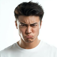 Obraz premium 怒った表情をした日本人男性