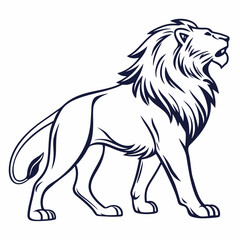 Simple a Lion line art vector design white background