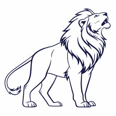 Simple a Lion line art vector design white background