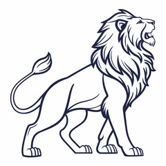 Simple a Lion line art vector design white background