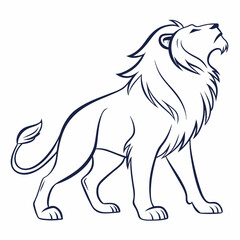 Simple a Lion line art vector design white background