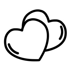 two hearts line icon