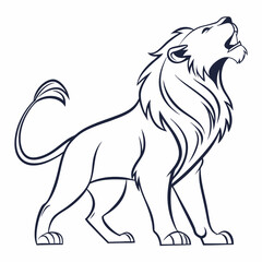 Simple a Lion line art vector design white background