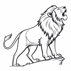 Simple a Lion line art vector design white background