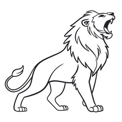 Simple a Lion line art vector design white background