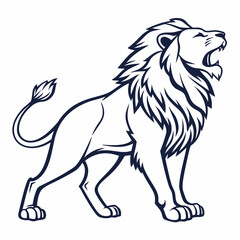 Simple a Lion line art vector design white background