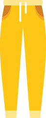 Yellow sweatpants with pockets and cuffs, comfortable clothing for active lifestyle